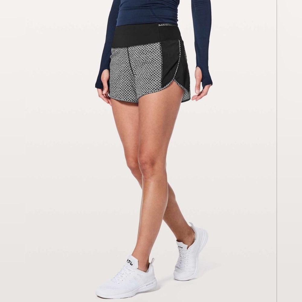 Lululemon Real Quick Short *Perforated 3.5" Monochromic Black SZ 8